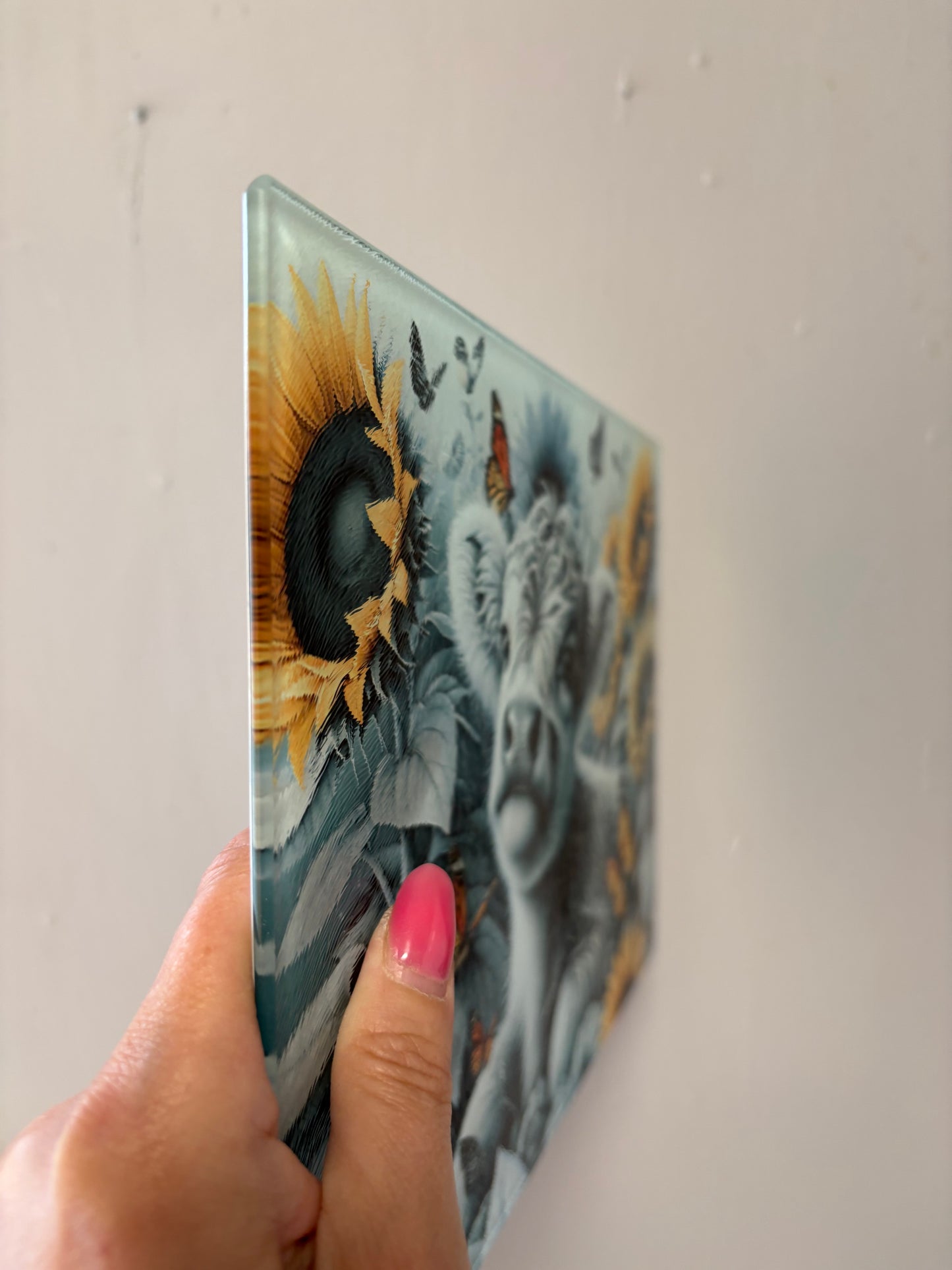 Sunflower Highland Cow - Chopping Board