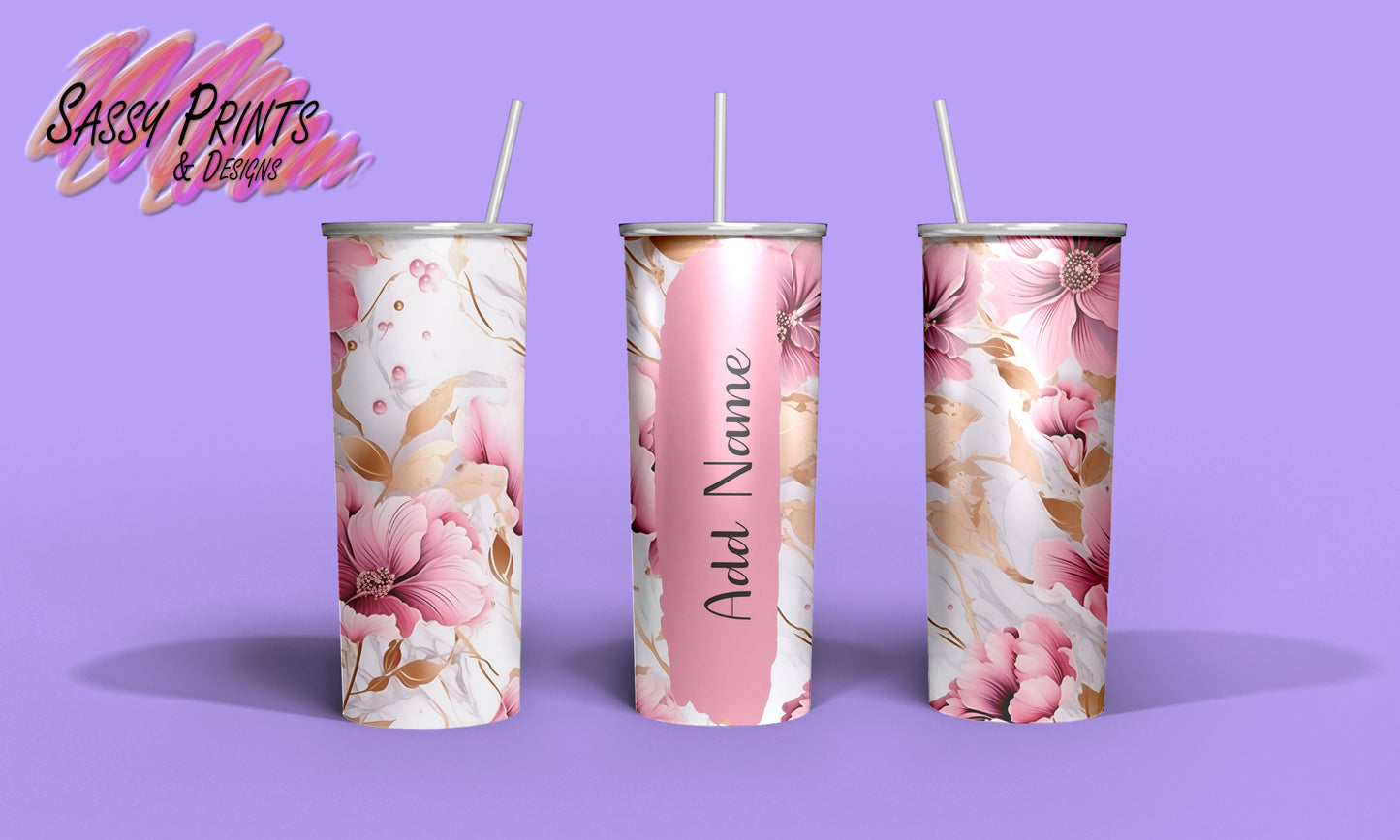 Pink flowers (Tumbler 20oz)