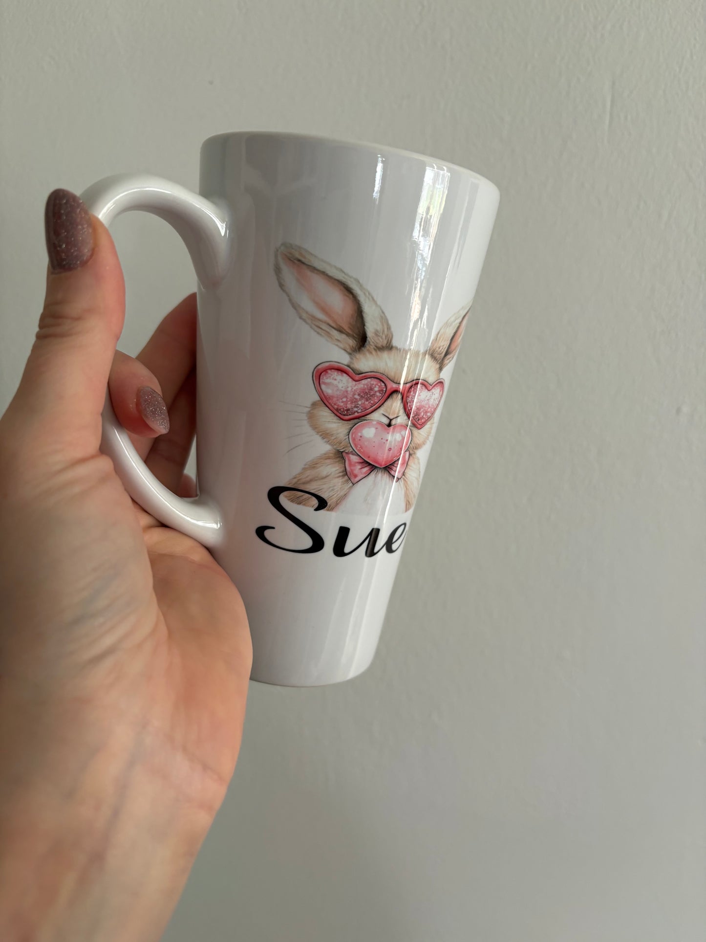 Rabbit with glasses - Latte Mug