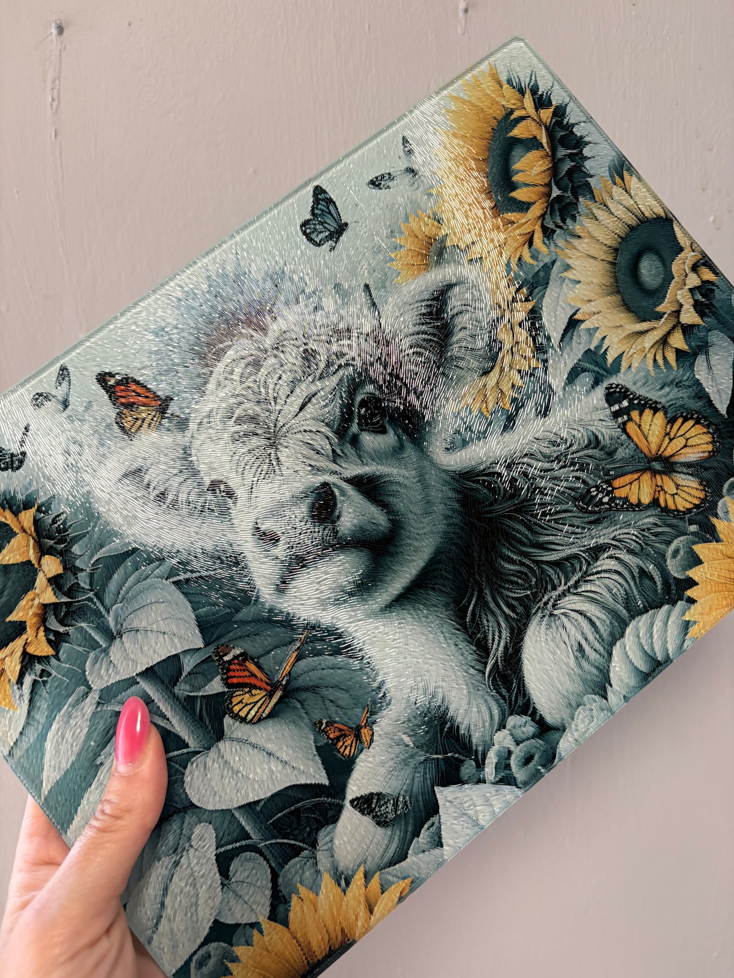 Sunflower Highland Cow - Chopping Board