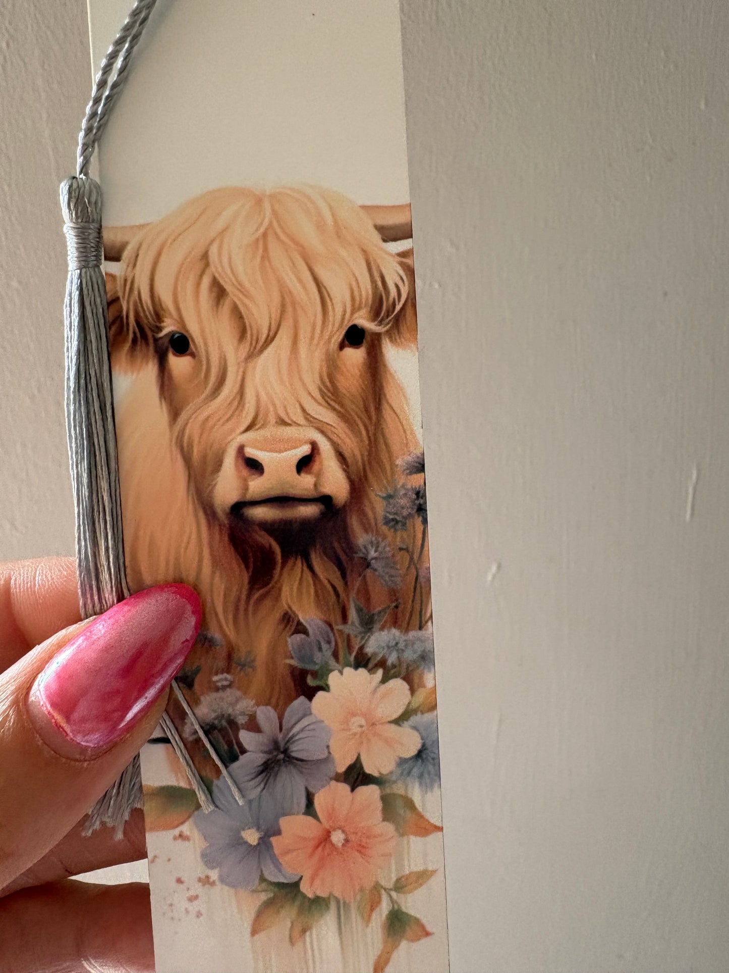Highland cow with flowers