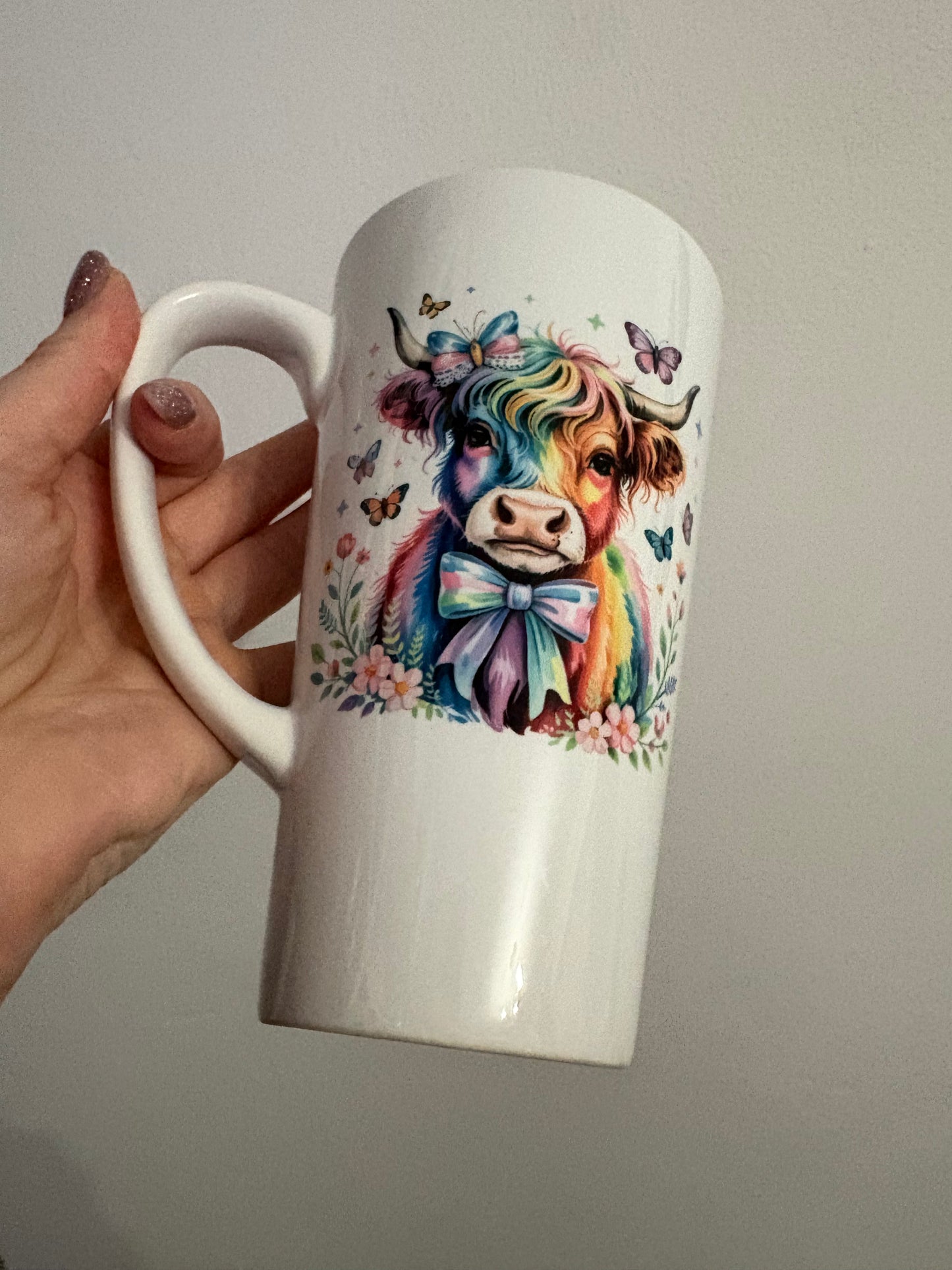 Highland cow latte mug