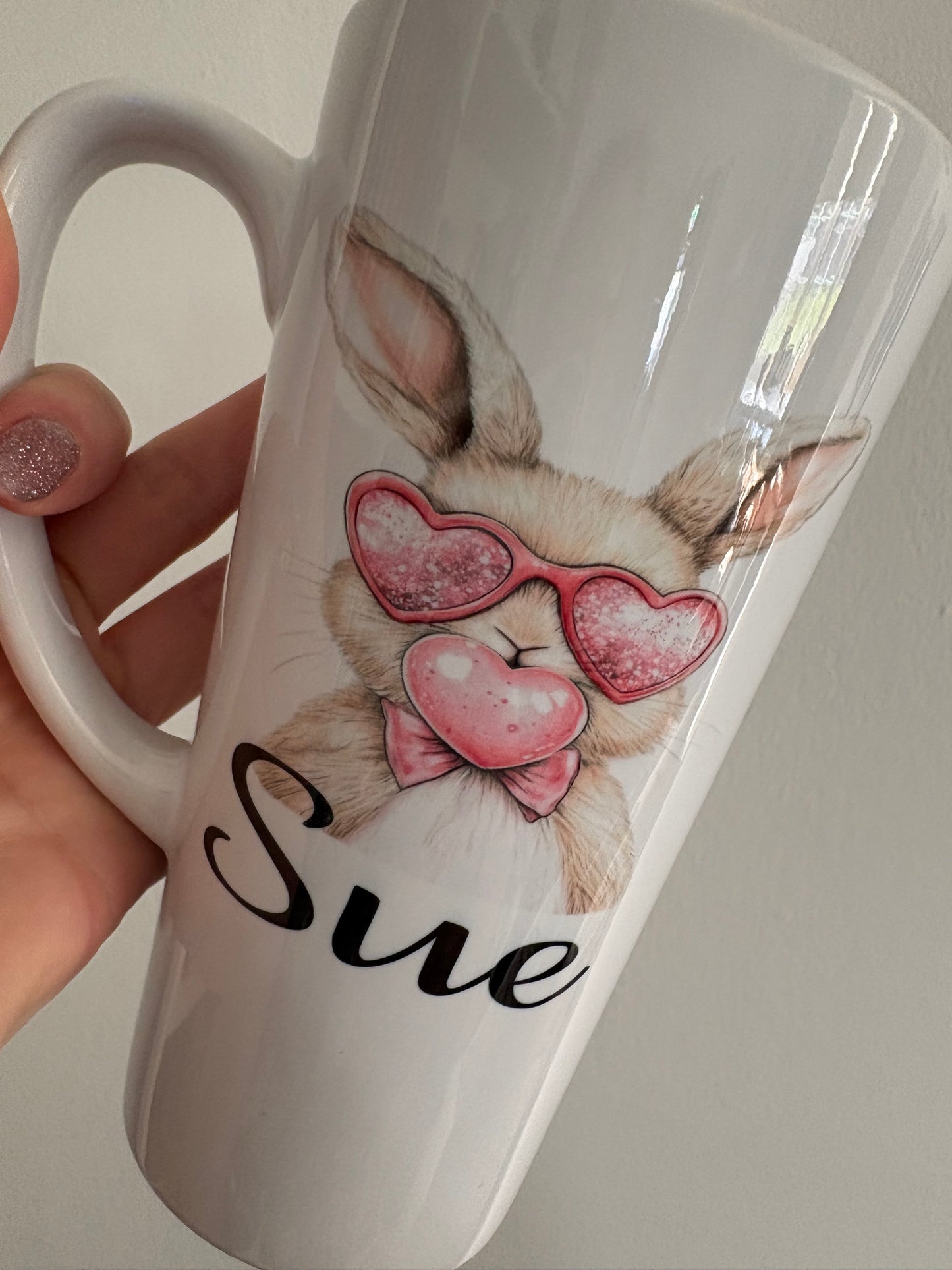 Rabbit with glasses - Latte Mug