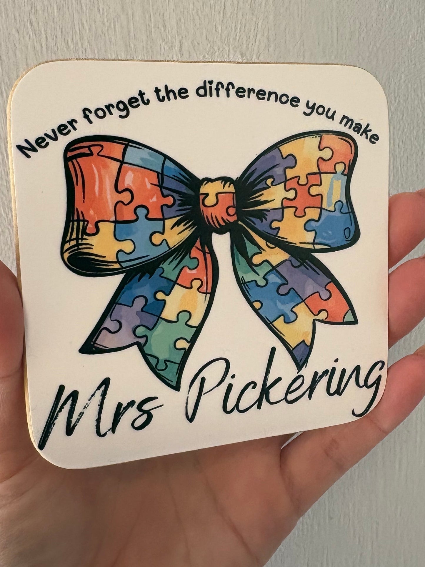 Autism bow coaster