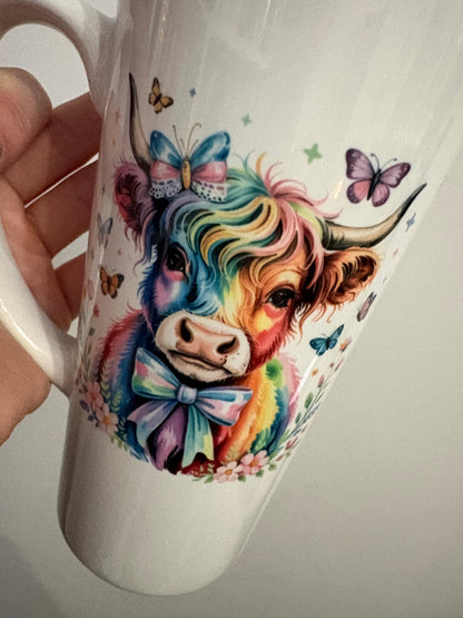 Highland cow latte mug