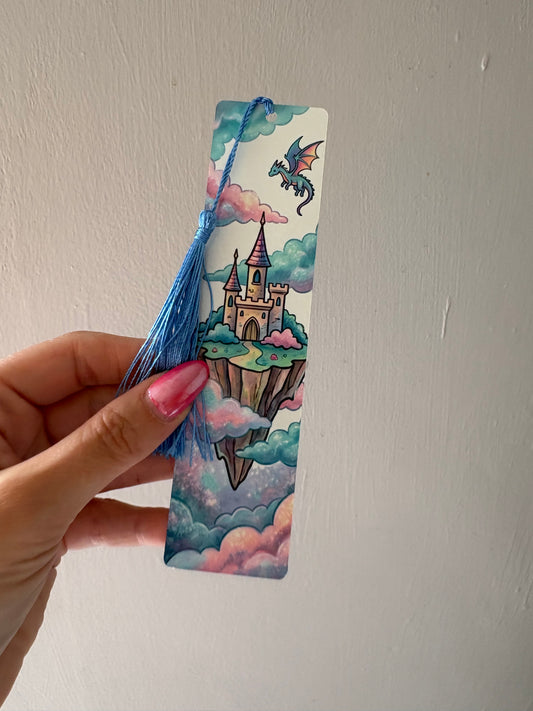 Mystical castle and dragon