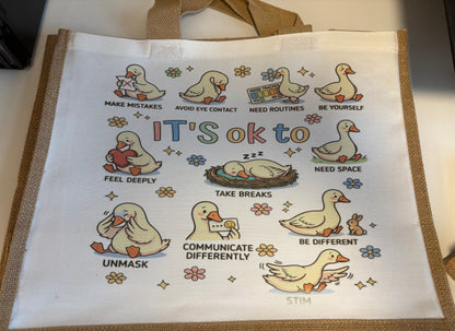 It's ok - Autism Acceptance - Jute bag