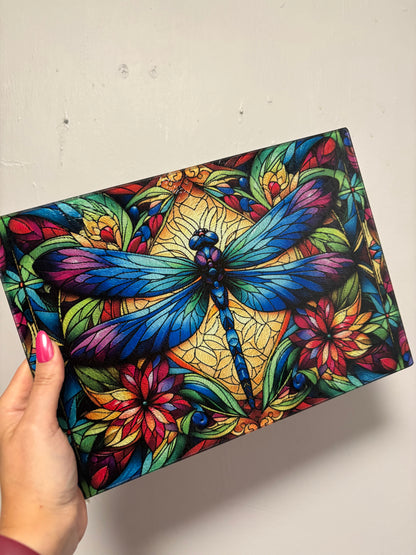 Stain glass dragonfly - chopping board
