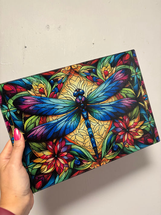Stain glass dragonfly - chopping board
