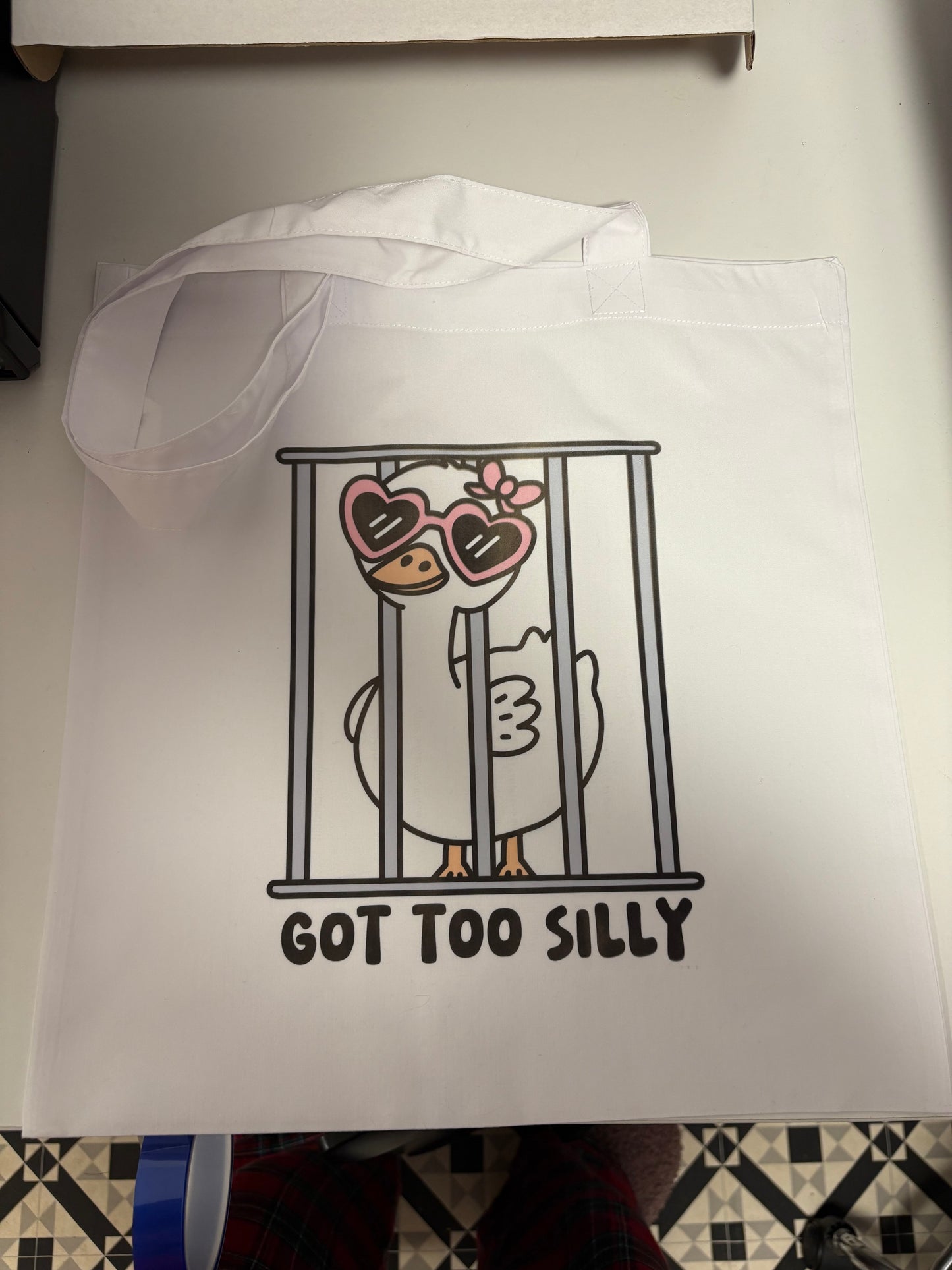 Silly goose tote bag