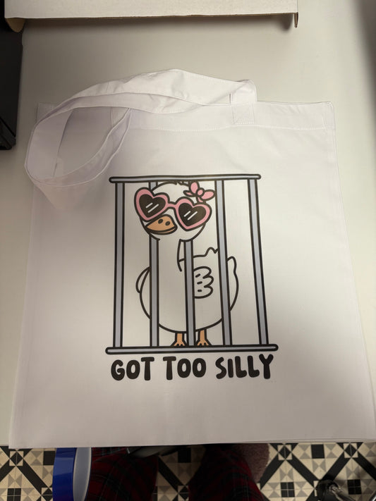 Silly goose tote bag