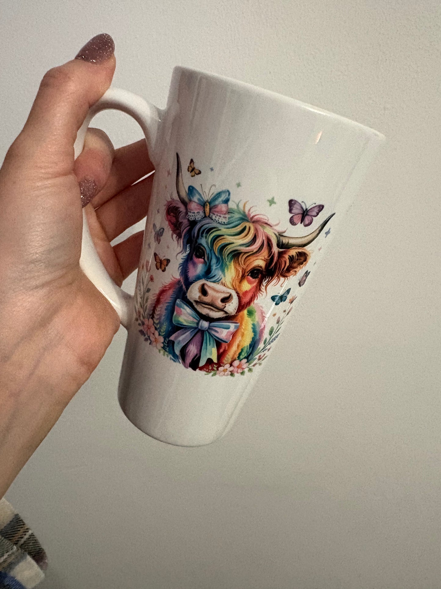Highland cow latte mug
