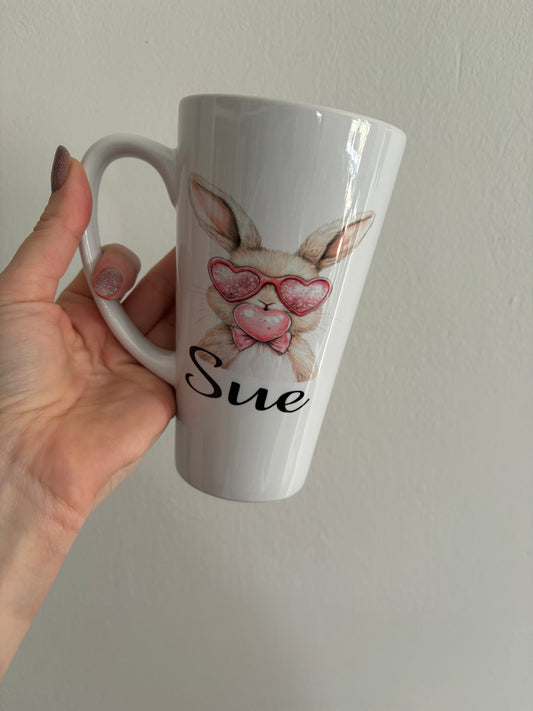 Rabbit with glasses - Latte Mug