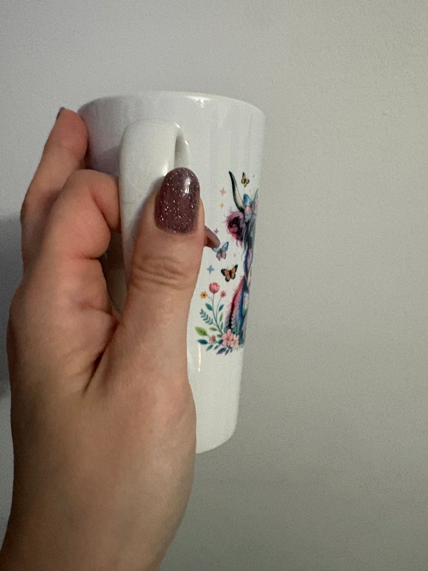 Highland cow latte mug