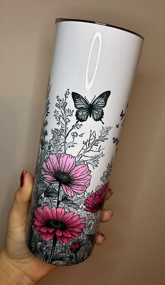 Butterflies and Flowers (Tumbler 20oz)