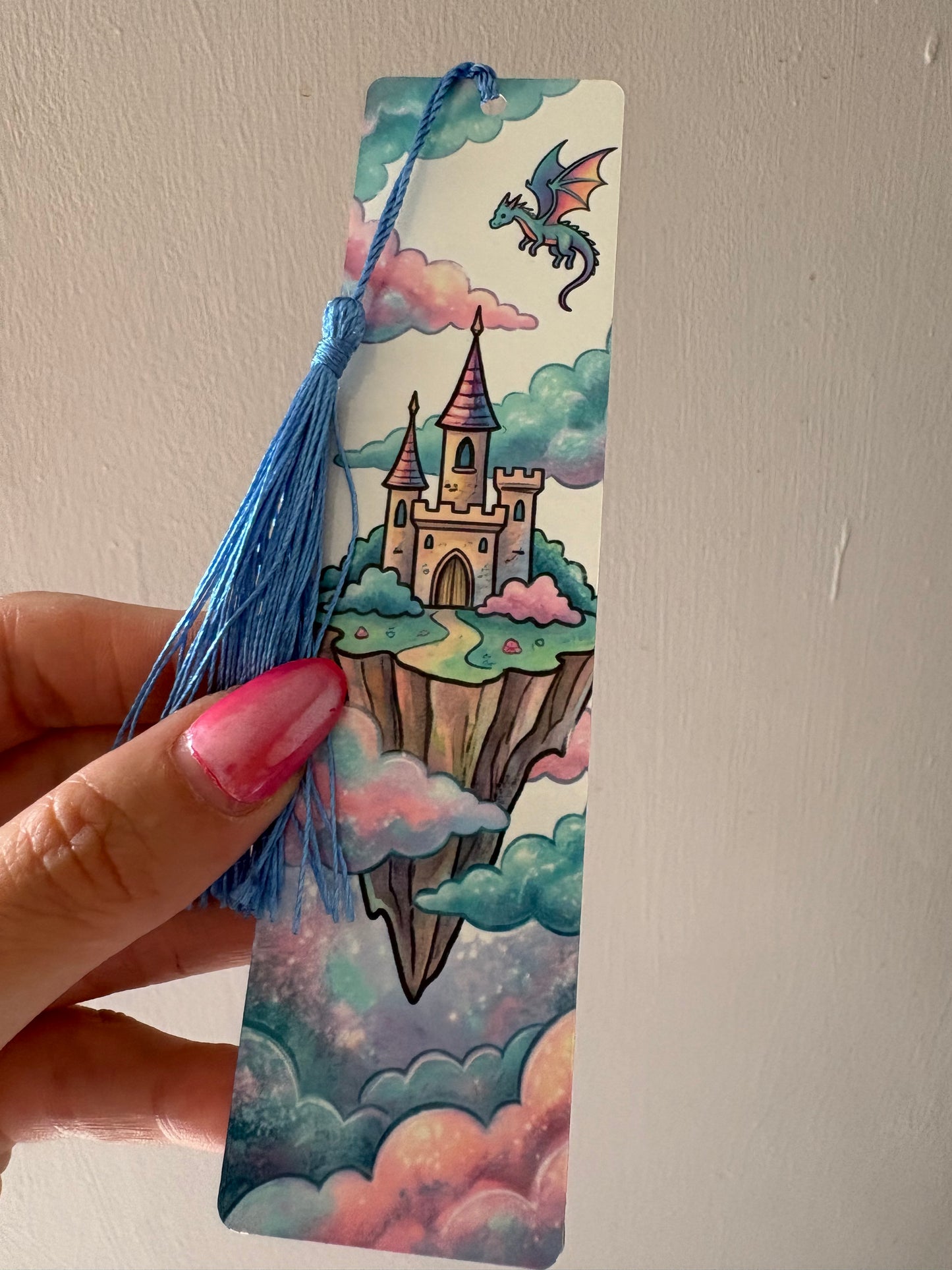 Mystical castle and dragon