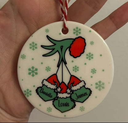 Grinch family ornament