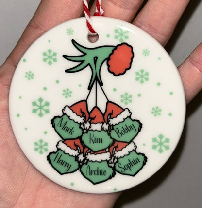 Grinch family ornament