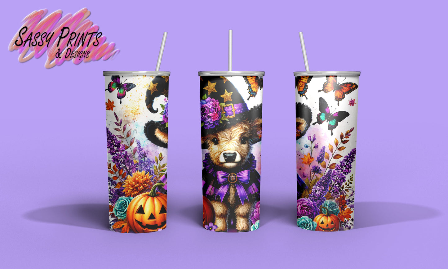 Highland Cow Witch 1 (Tumbler 20oz)