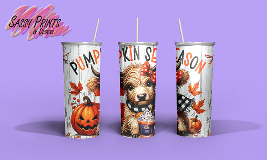 Highland Cow Pumpkin Season (Tumbler 20oz)