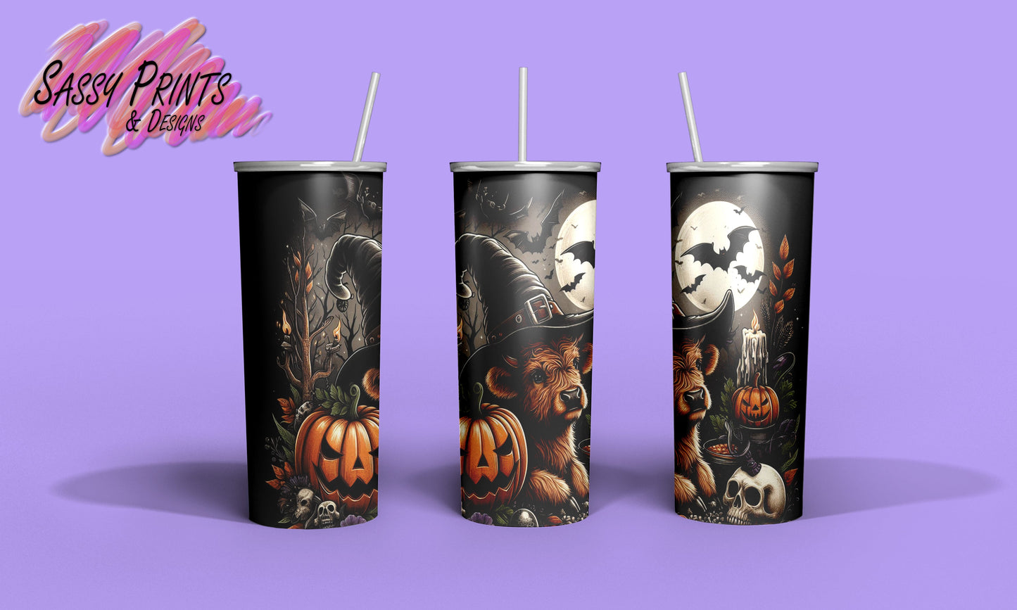 Highland Cow Witch 3 (Tumbler 20oz)