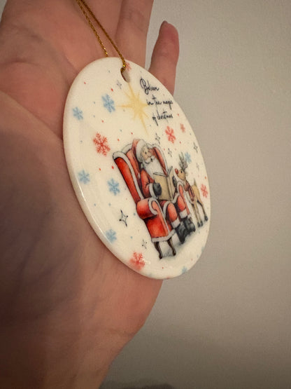 Believe in the magic of Christmas ceramic ornament