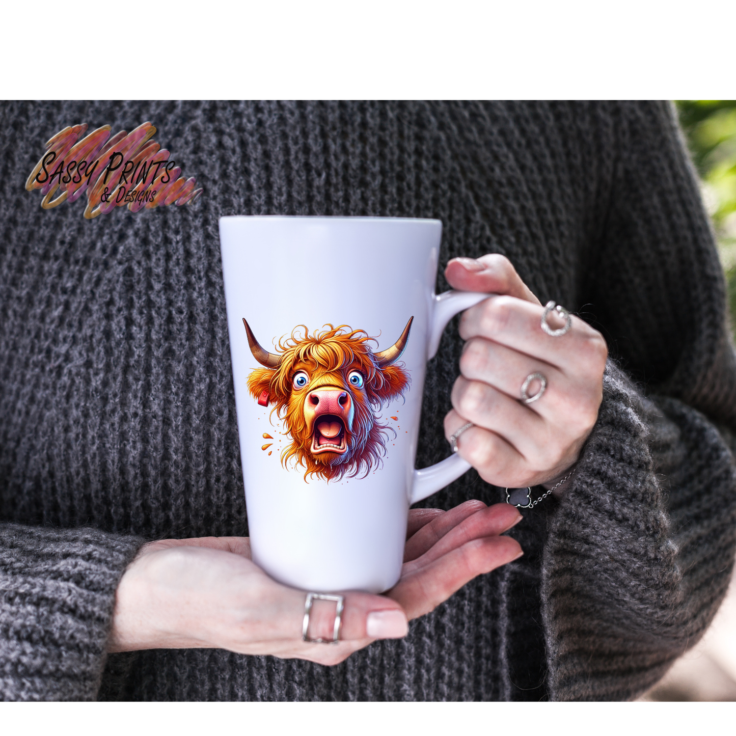 Latte mug - Highland cow shock